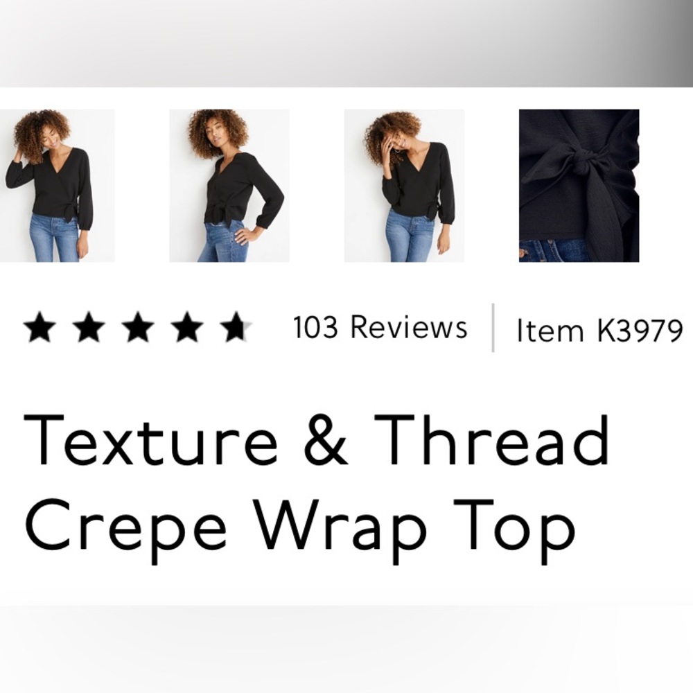 Madewell Texture & Thread Crepe “Wrap” Top - Picture 2 of 16